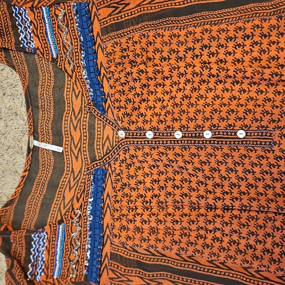 Free People Feather In The Wind Top In Blood Orange - Picture 5 of 9